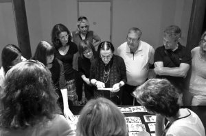 Mary Ellen Mark reviewing work with Students at New York 2014 workshop with Photo Xpeditions