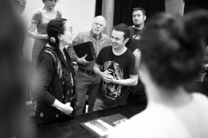 Mary Ellen Mark reviewing work with Students at New York 2014 workshop with Photo Xpeditions