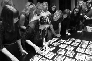 Mary Ellen Mark reviewing work with Students at New York 2014 workshop with Photo Xpeditions