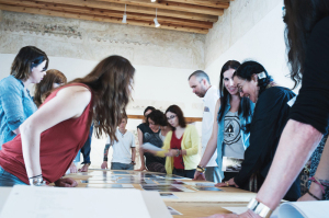 Mary Ellen Mark reviewing work with Students at Photo Xpeditions Oaxaca 2013 workshop